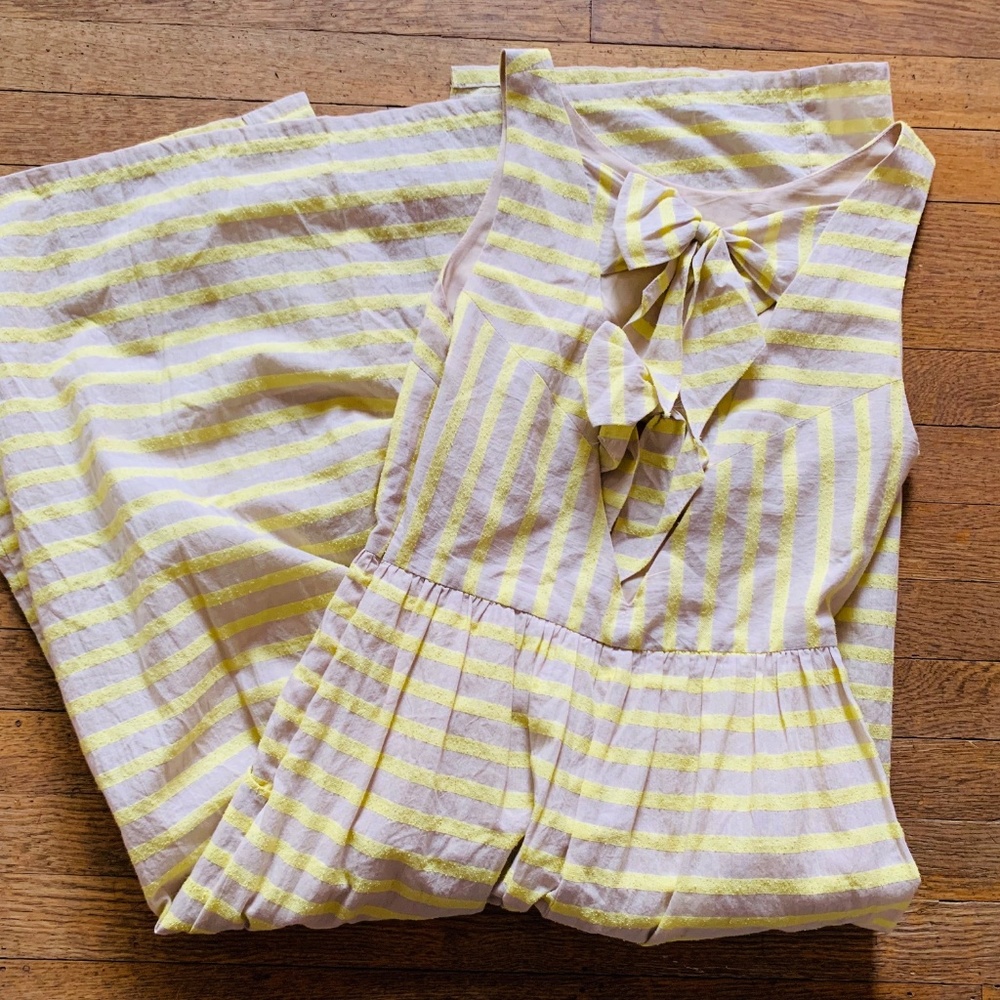 Yellow & Tan Midi Linen Dress - Picture 4 of 5